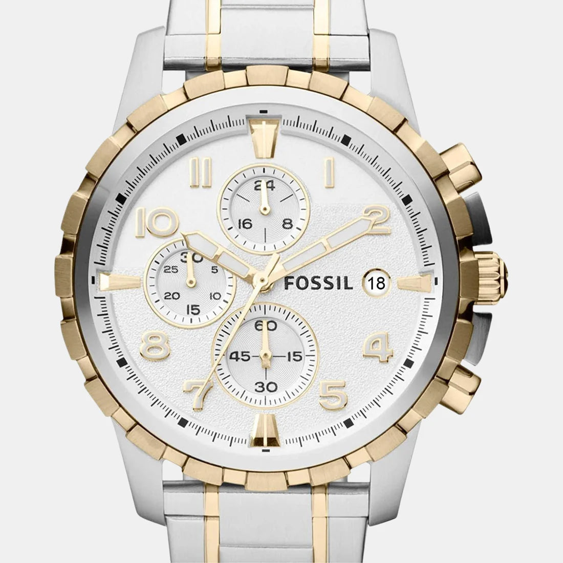 Fashionable Men’s Chronograph Watch with Silver Face and Durable Stainless Steel Strap