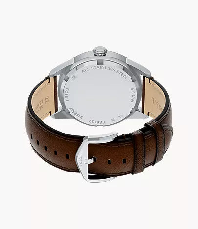 Men’s Brown Leather Multifunction Watch Stylish and Elegant Timepiece