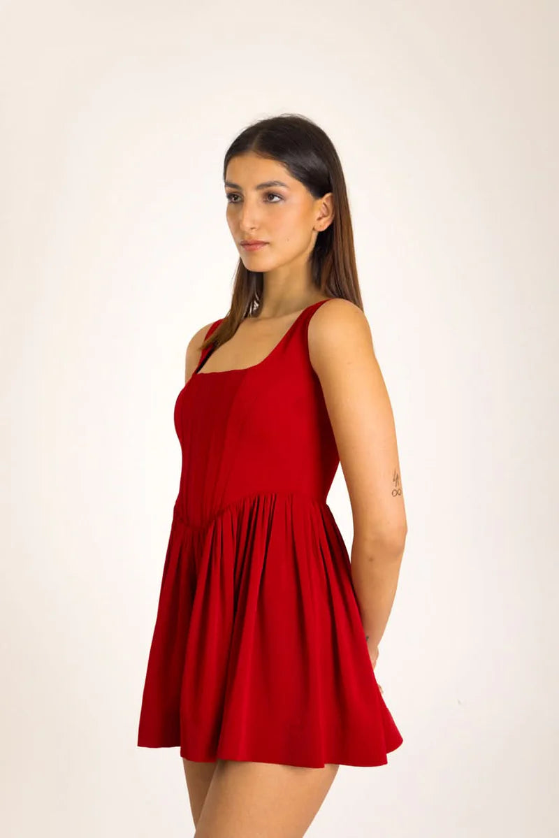 Women’s Short Dress with Corset Waist and Contemporary Fit