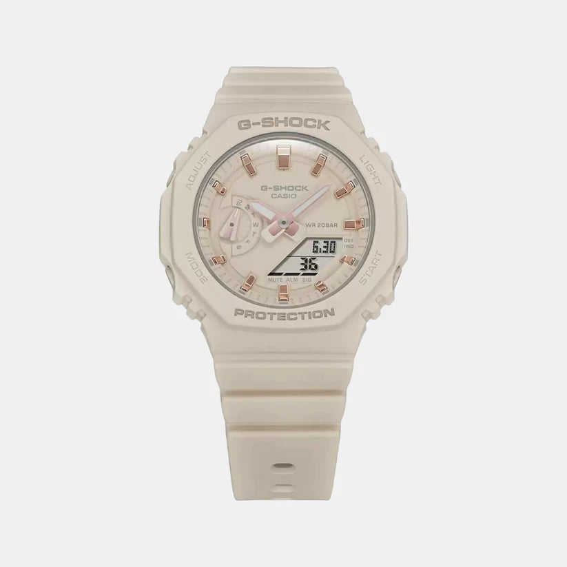 Elegant Women’s Analog-Digital Quartz Watch Pink Dial Stylish Resin Timepiece