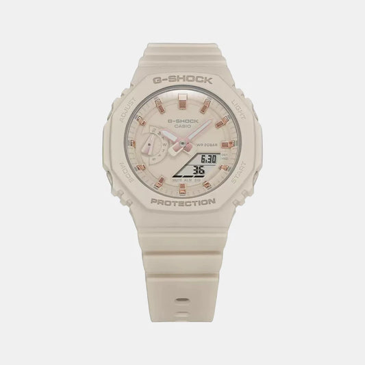 Elegant Women’s Analog-Digital Quartz Watch Pink Dial Stylish Resin Timepiece