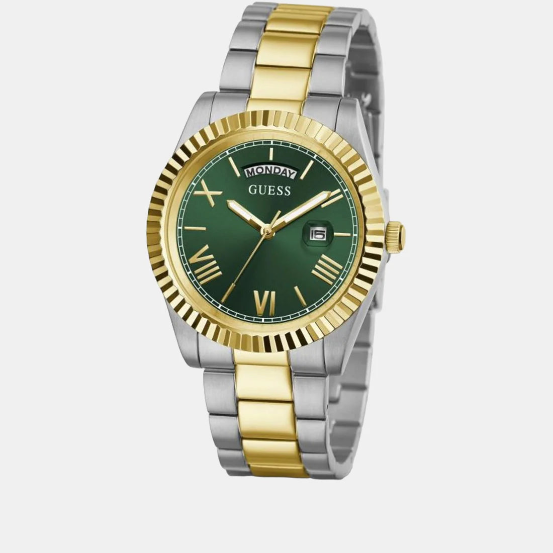 Timeless Green Dial Analog Watch with Stainless Steel Strap for Men