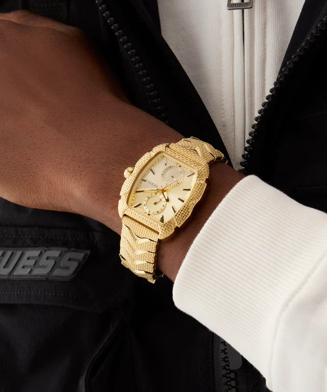 Classic Men’s Gold-Tone Analog Watch with Sleek Design and Multifunction Dial
