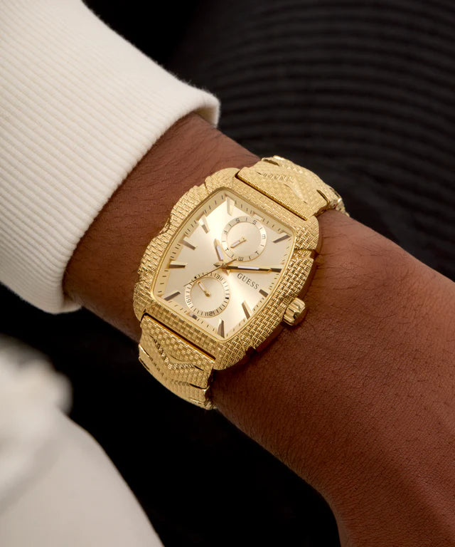 Classic Men’s Gold-Tone Analog Watch with Sleek Design and Multifunction Dial