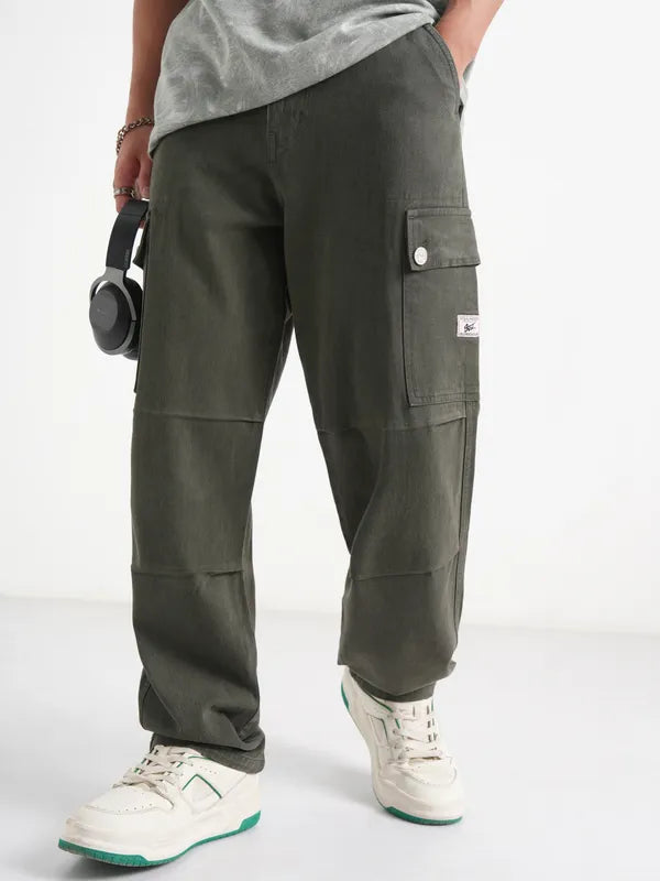 Everyday Wear Men Olive Straight Fit Jeans with Comfortable Waistband