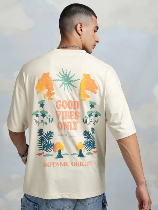 Casual Round Neck Printed Oversized T-Shirt for Men Everyday Wear