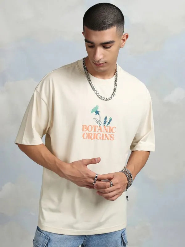 Casual Round Neck Printed Oversized T-Shirt for Men Everyday Wear
