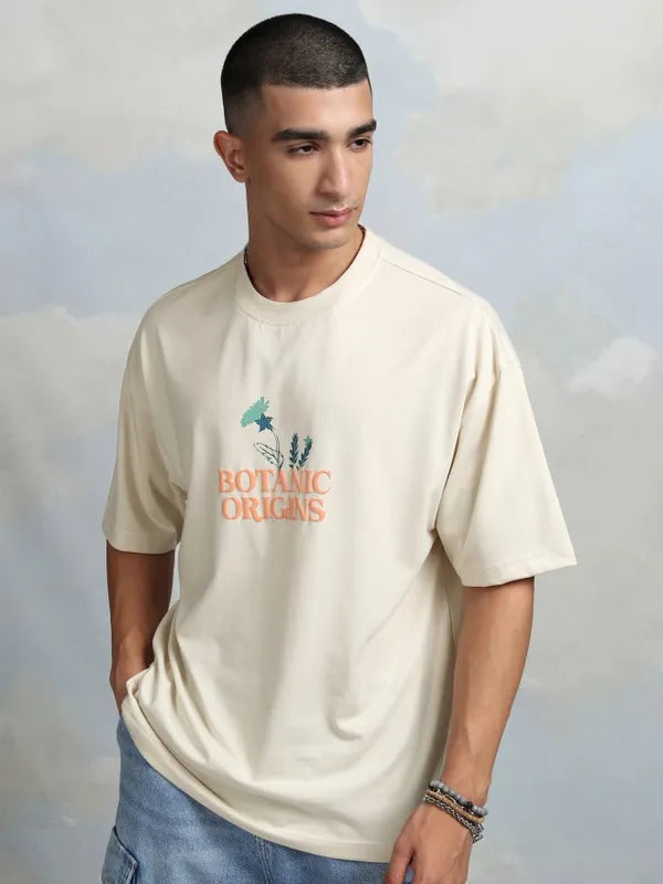 Casual Round Neck Printed Oversized T-Shirt for Men Everyday Wear