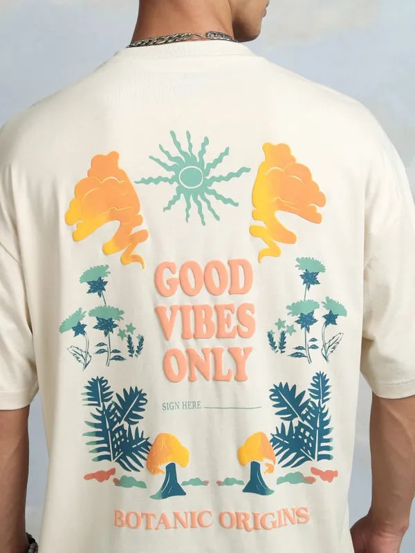 Casual Round Neck Printed Oversized T-Shirt for Men Everyday Wear