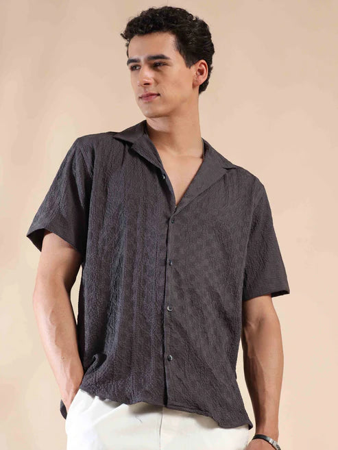 Lightweight Popcorn Print Casual Shirt for Men Pebble Beach Collection