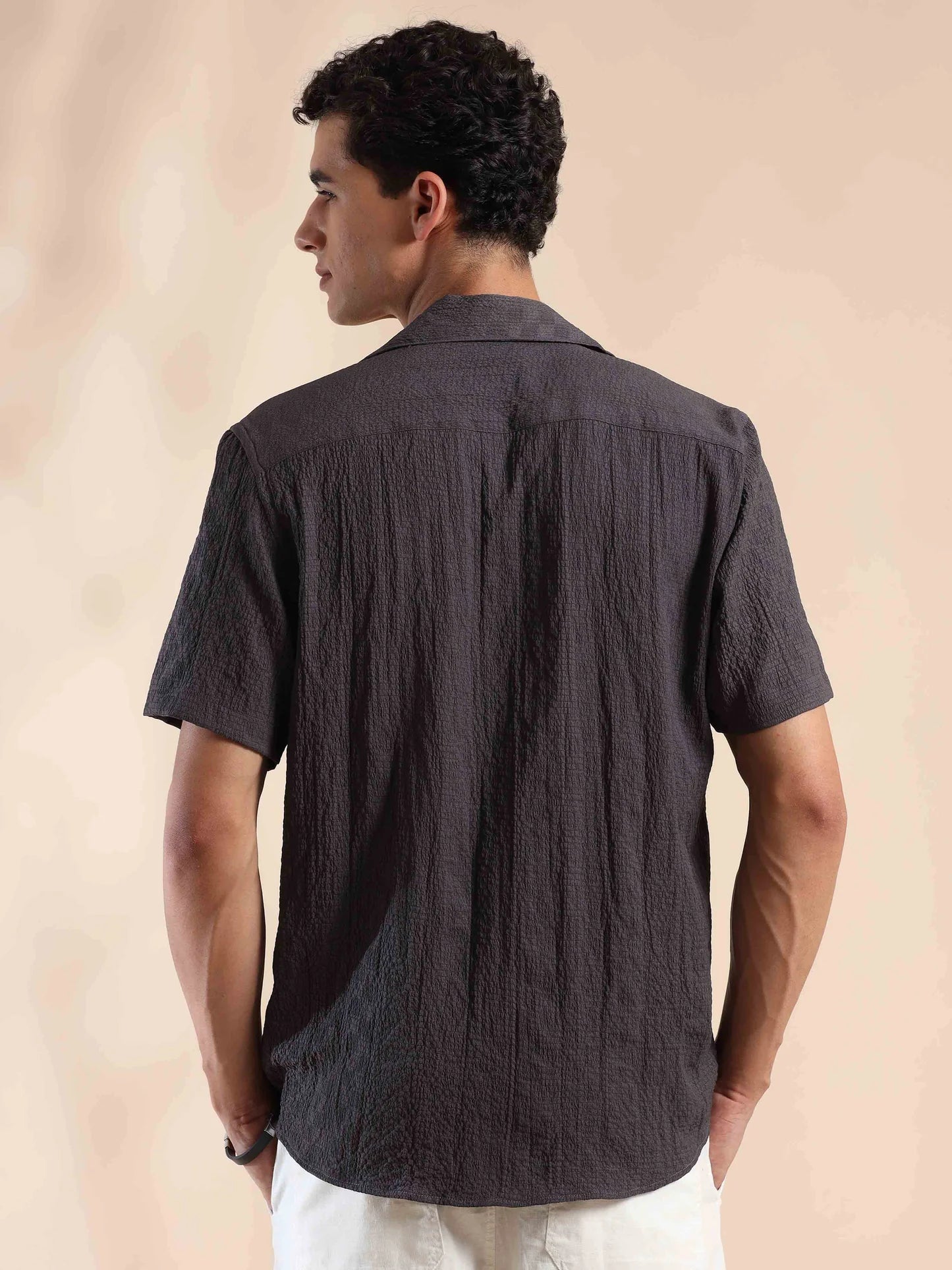 Lightweight Popcorn Print Casual Shirt for Men Pebble Beach Collection