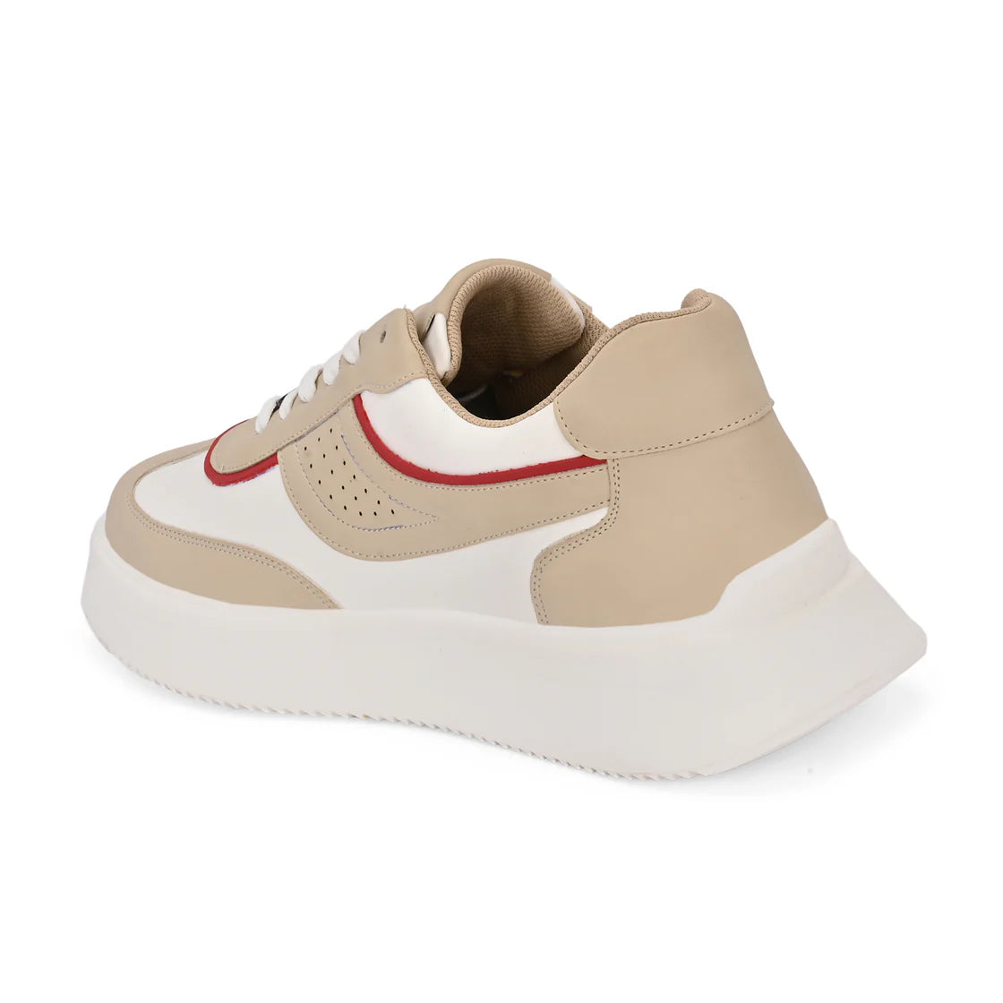 Men’s Lightweight White and Beige Trainers Ideal for Walking and Outings