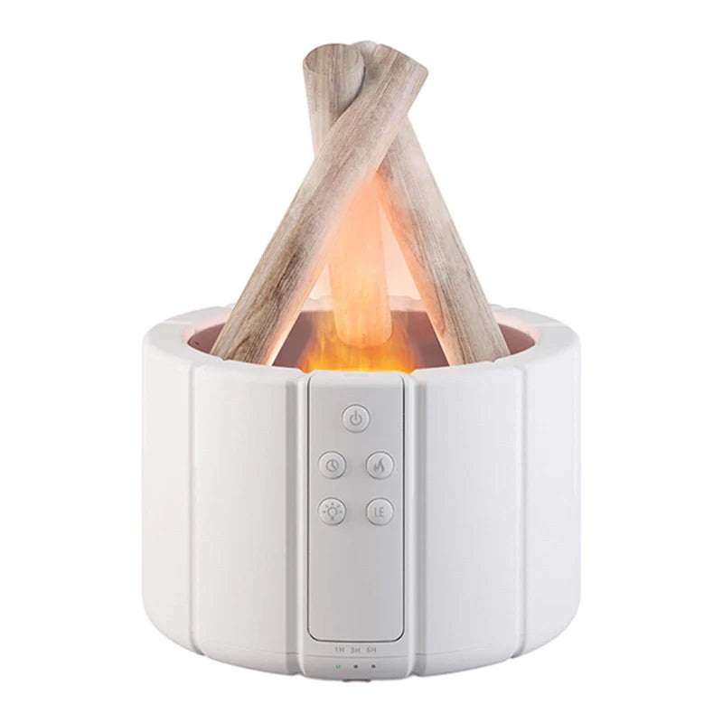 Ultrasonic Humidifier and Aromatherapy Diffuser with Flame Effect and Ambient Night Light