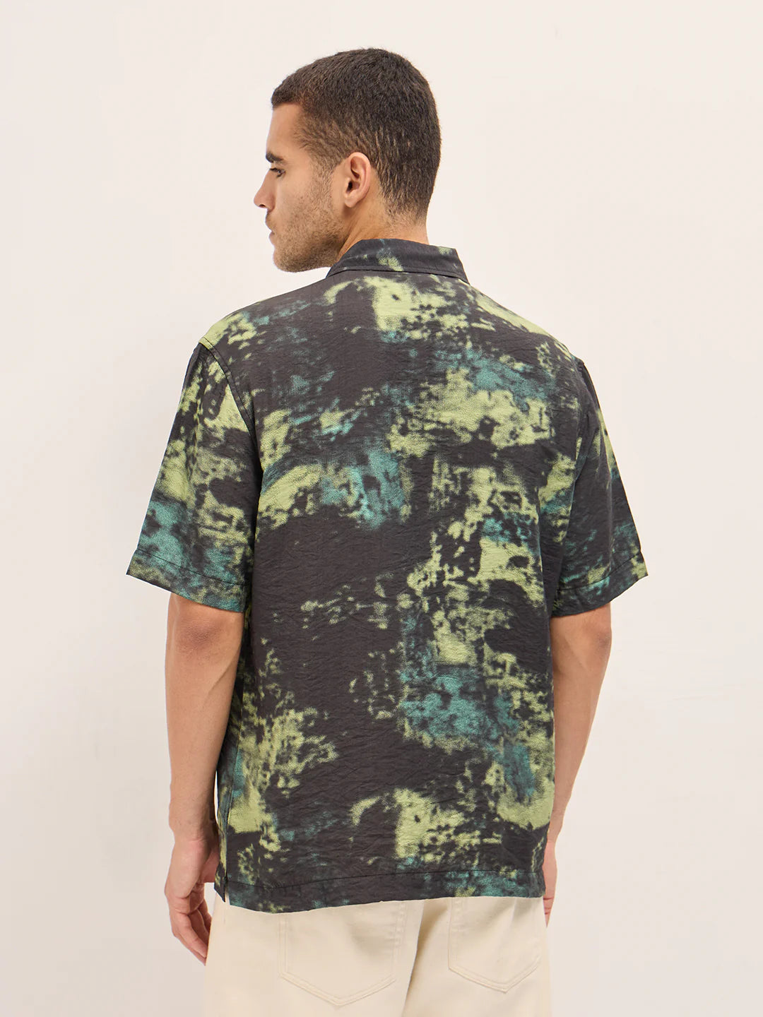Relaxed Fit Multicolor Abstract Print Shirt for Men Everyday Wear