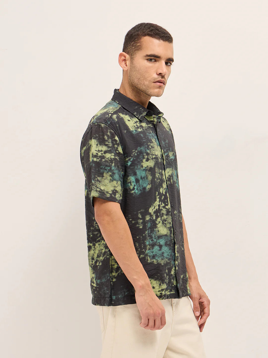 Relaxed Fit Multicolor Abstract Print Shirt for Men Everyday Wear