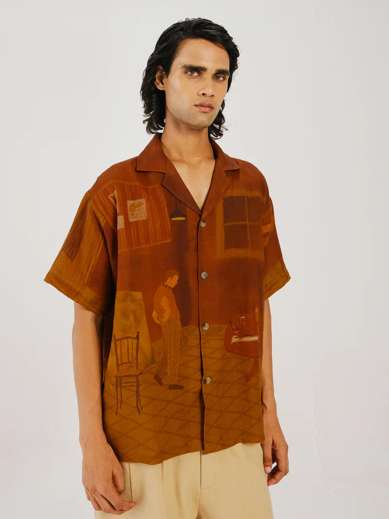 Versatile Unisex Shirt Arthouse Print Casual Everyday Look