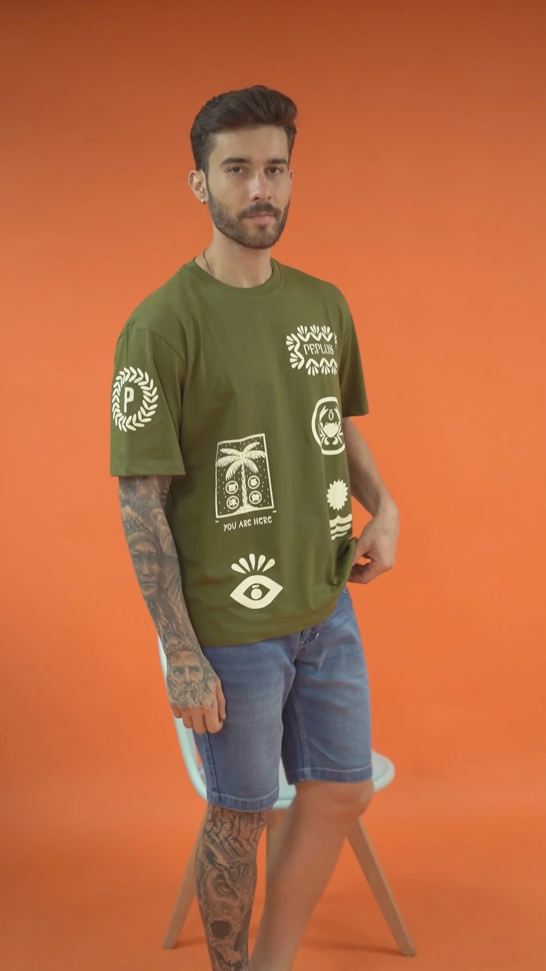 Casual Dark Green Cotton Tee for Men Daily & Leisure Wear