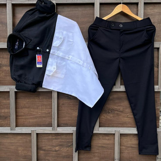 Casual Men’s Cotton Shirt with Lycra Pant Relaxed Fit Comfortable Style