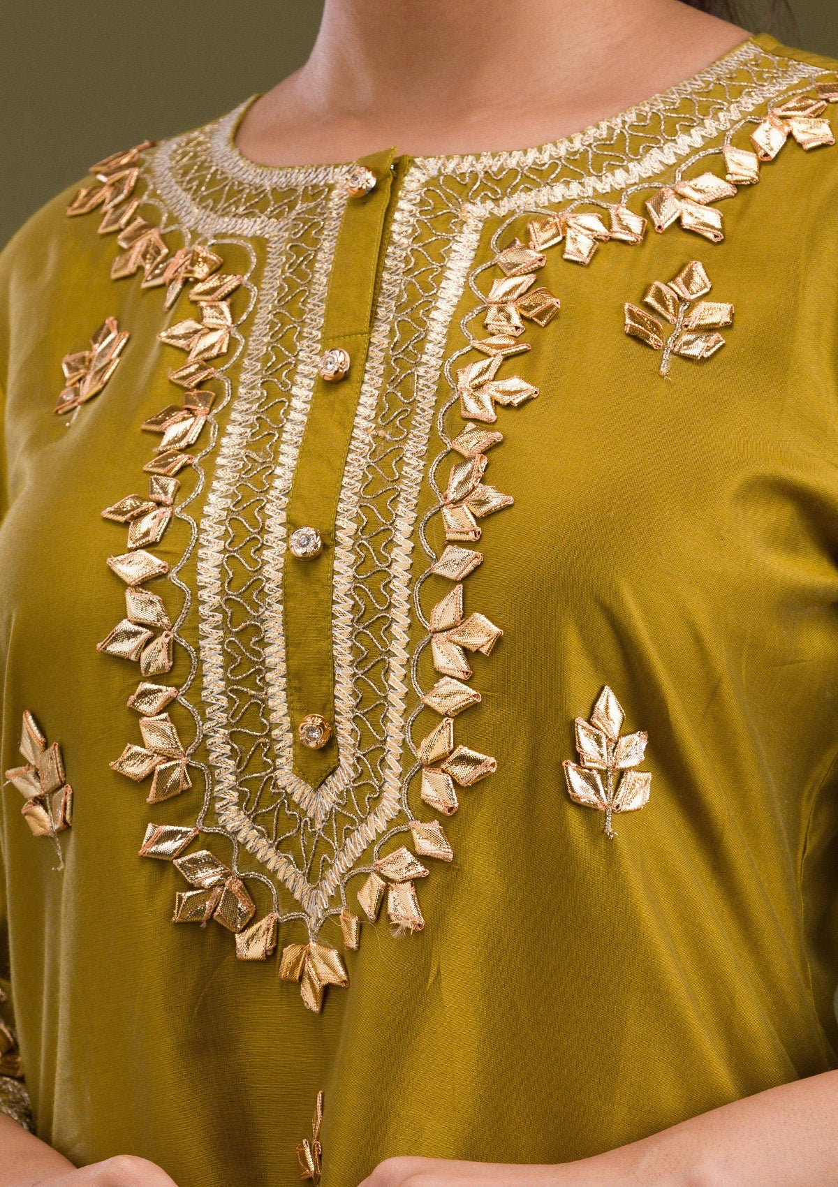 Stylish Mehendi Semi Crepe Zariwork Salwar Suit for Occasions