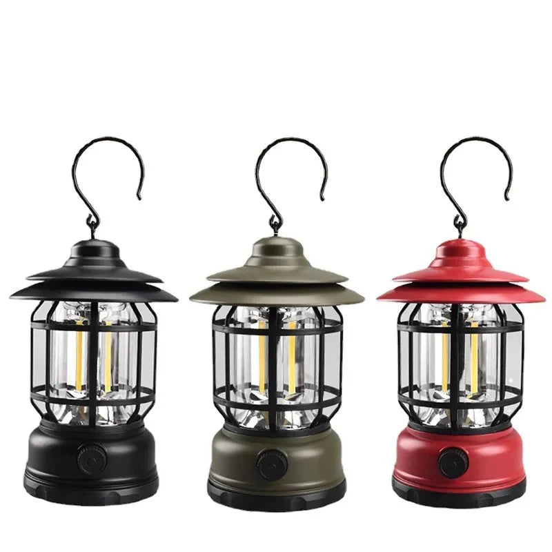 Waterproof Portable Camping Lamp with Knob Controlled LED and Type C Rechargeable Battery