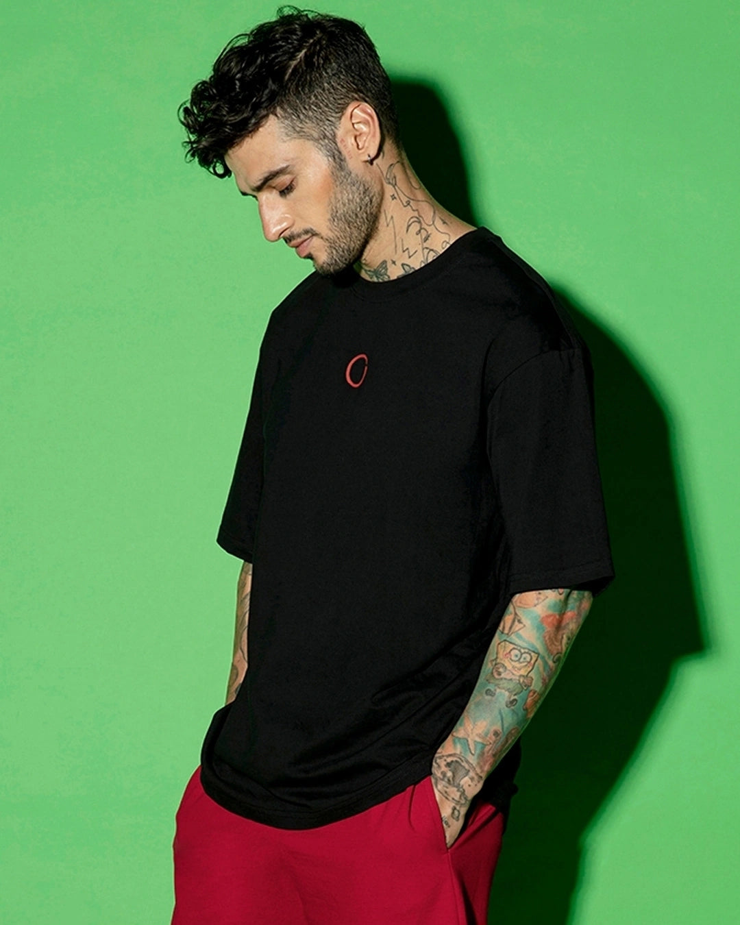 Loose Fit Men’s Oversized T-Shirt Black Warriors Graphic Soft and Breathable