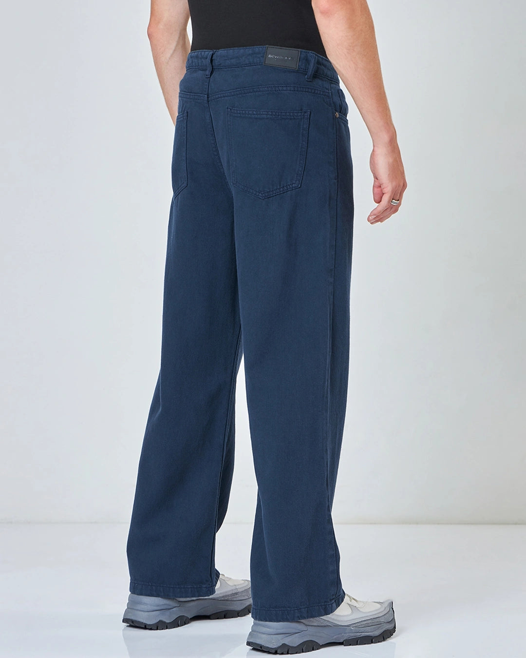 Durable Men’s Blue Mid Rise Jeans Super Baggy Fit for Casual Outfits