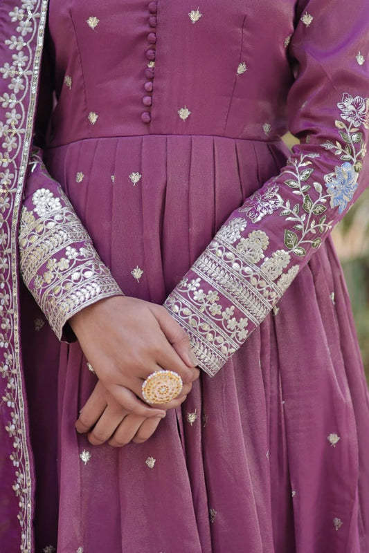 Premium Anarkali Gown for Women with Decorative Sequin Work and Heavy Dupatta for Party, Wedding, and Festive Wear