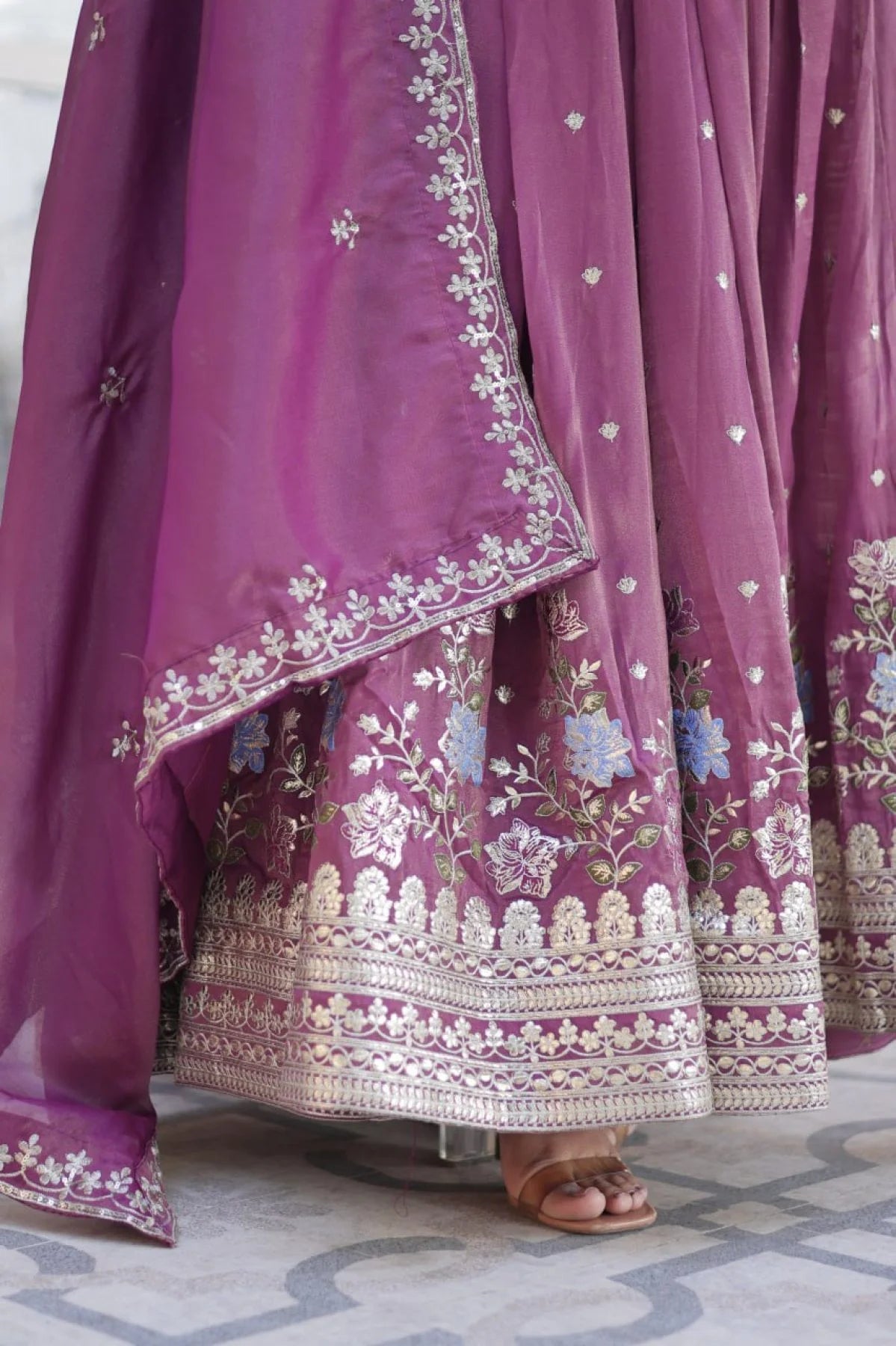 Premium Anarkali Gown for Women with Decorative Sequin Work and Heavy Dupatta for Party, Wedding, and Festive Wear
