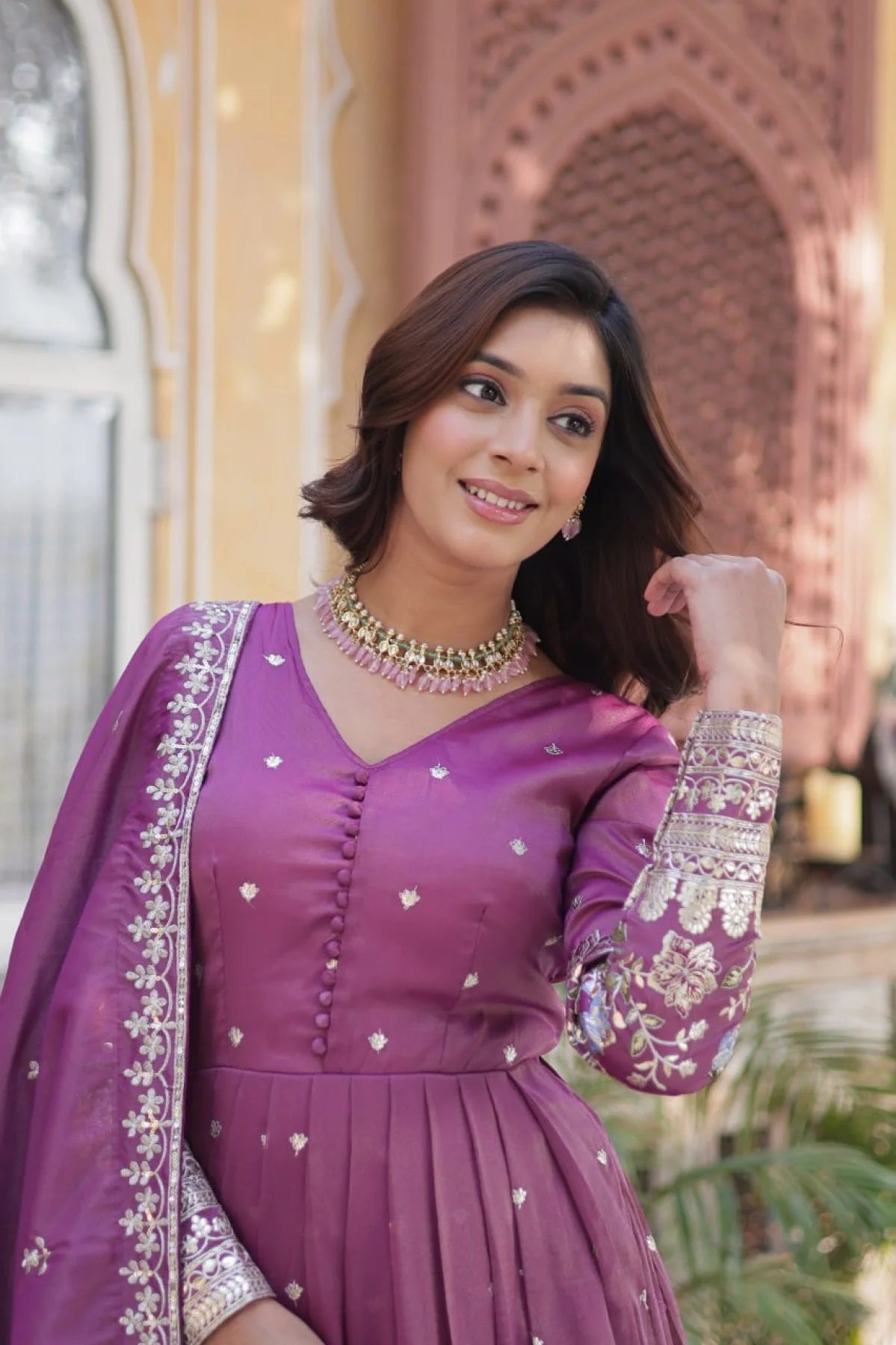 Premium Anarkali Gown for Women with Decorative Sequin Work and Heavy Dupatta for Party, Wedding, and Festive Wear
