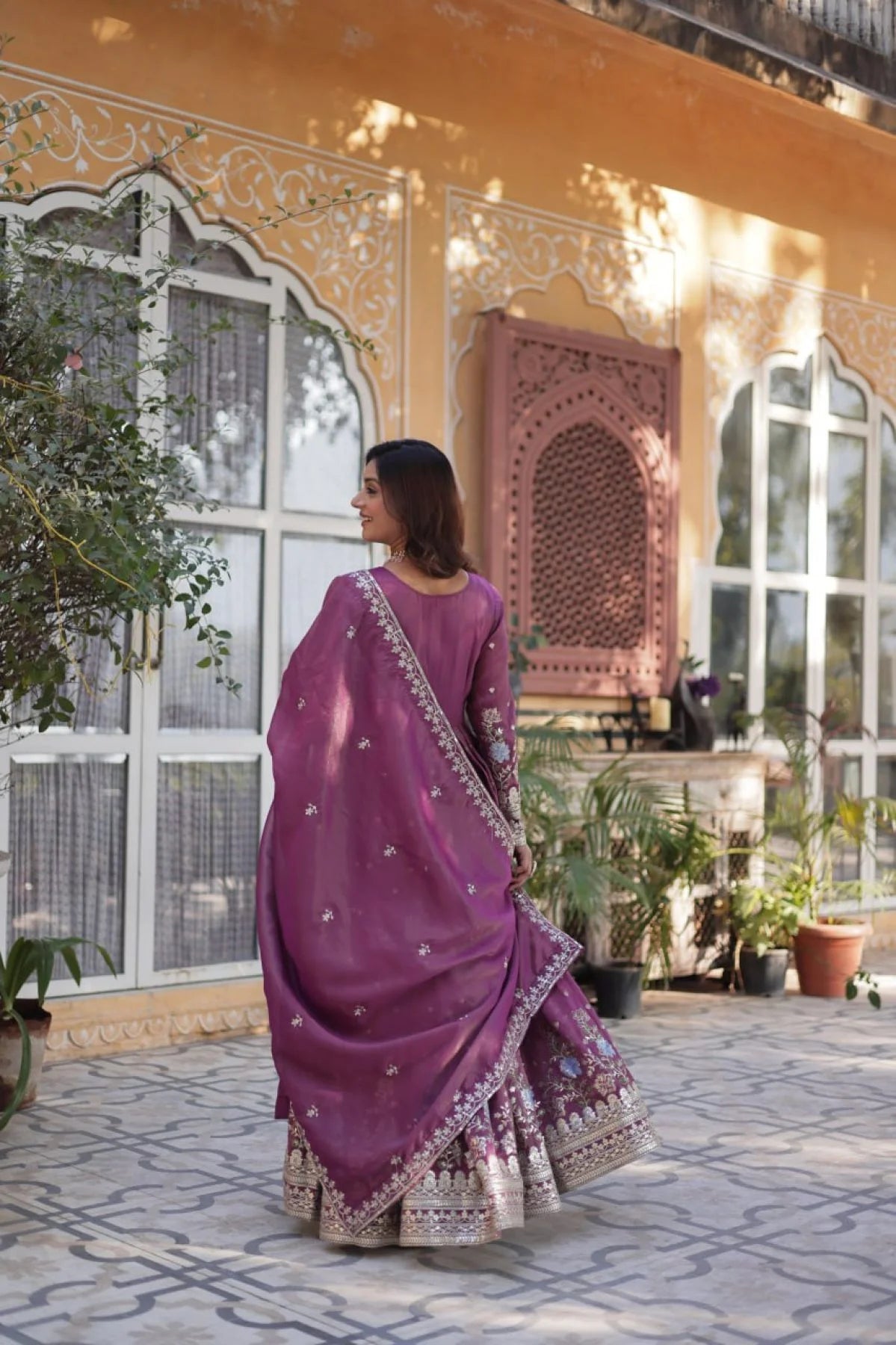 Premium Anarkali Gown for Women with Decorative Sequin Work and Heavy Dupatta for Party, Wedding, and Festive Wear