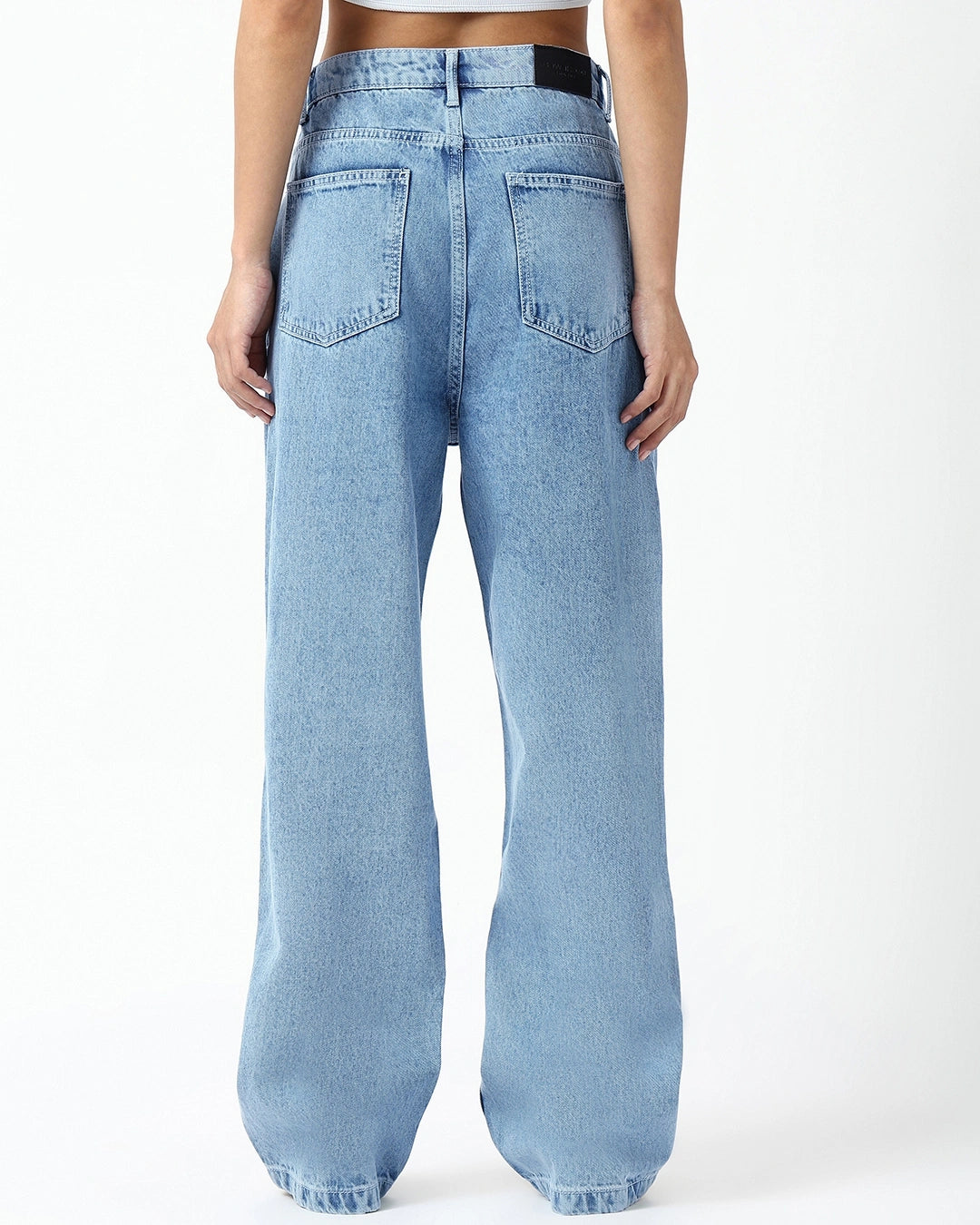 Everyday Wear Women’s Light Blue Washed Distressed Jeans Relaxed Trendy and Comfortable