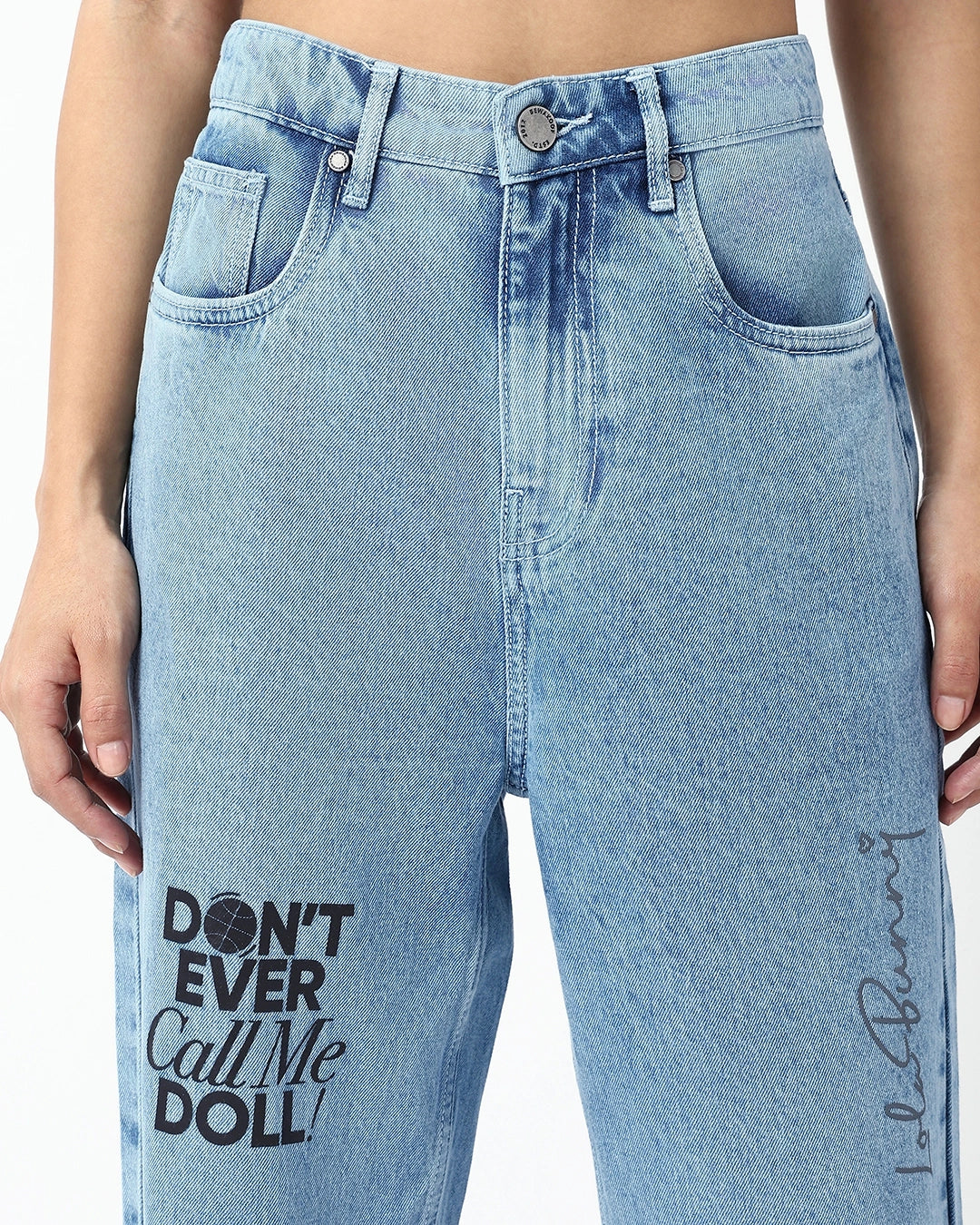 Everyday Wear Women’s Light Blue Washed Distressed Jeans Relaxed Trendy and Comfortable
