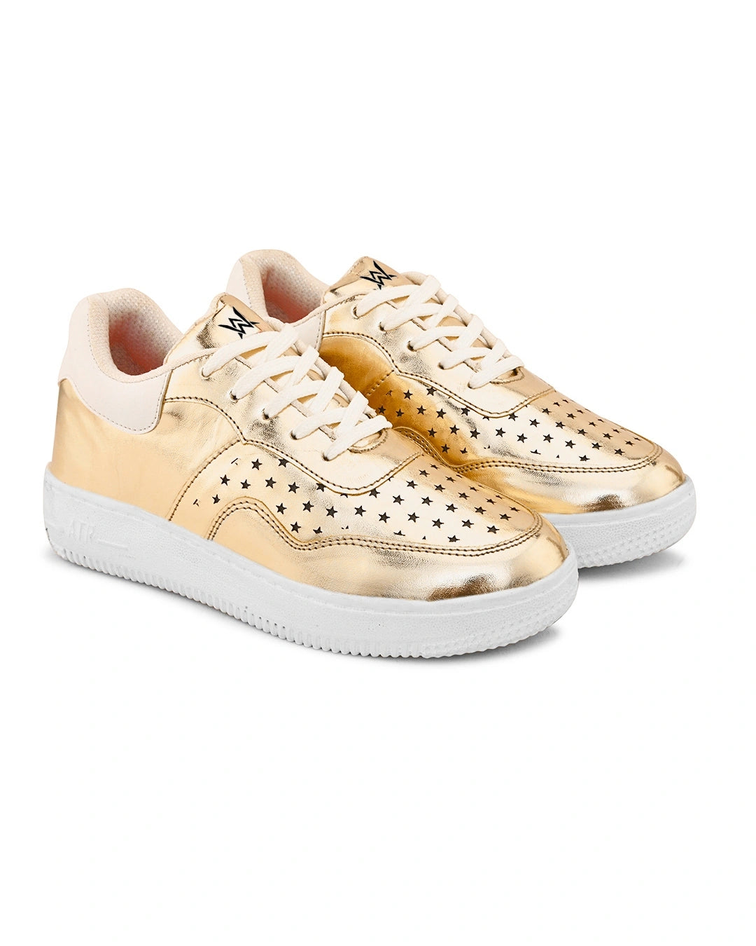 Sparkling Golden Sneakers for Women Fashion Statement Footwear