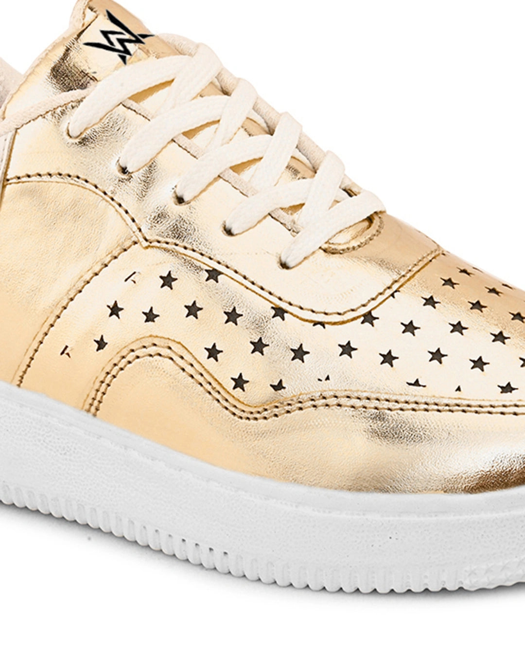 Sparkling Golden Sneakers for Women Fashion Statement Footwear
